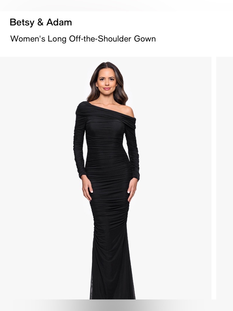 Betsy & Women's Long Off-The-Shoulder Gown